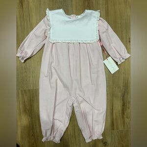 Cecil & Lou Pink Gingham Romper with White Bib